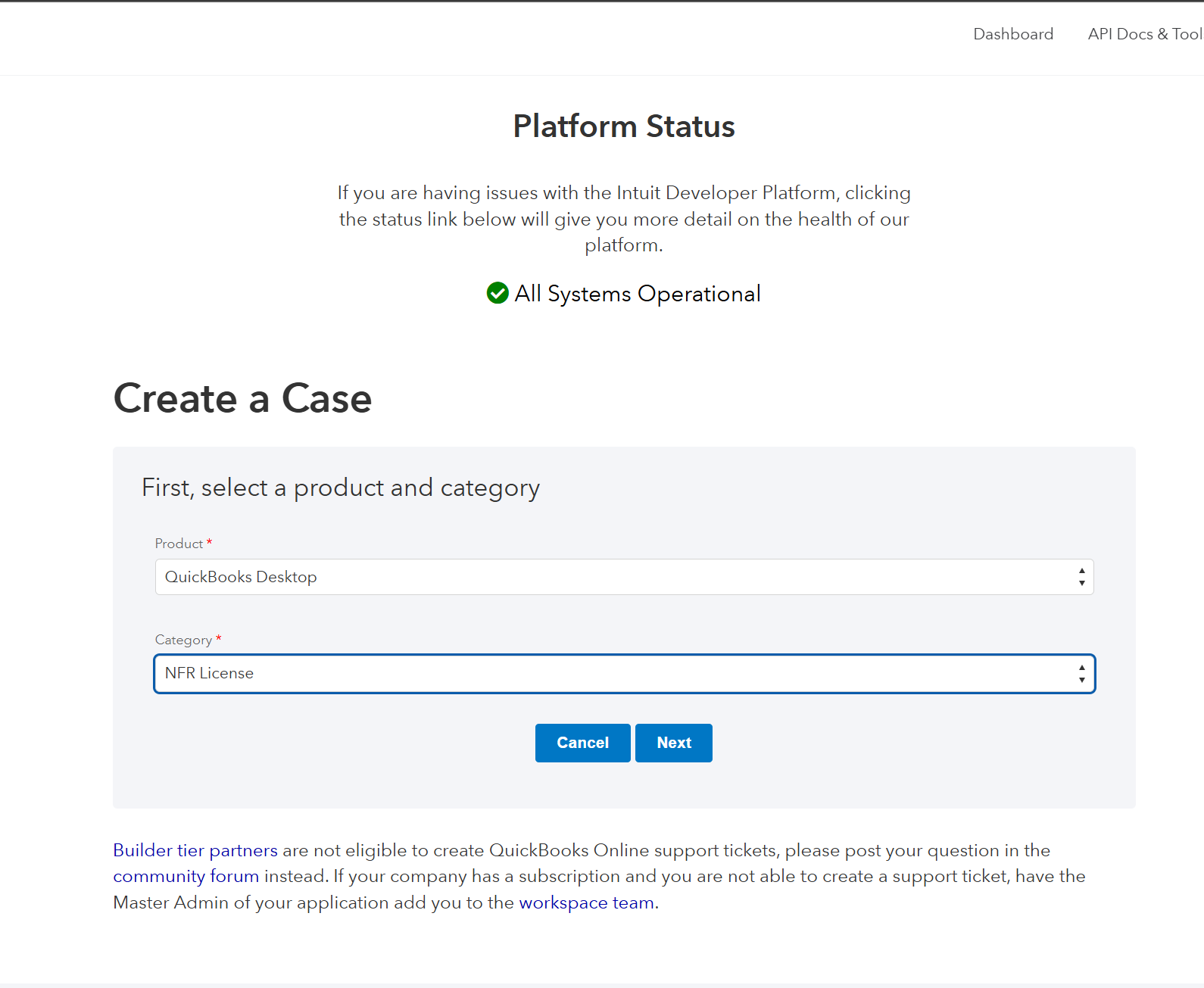 Create Support Ticket